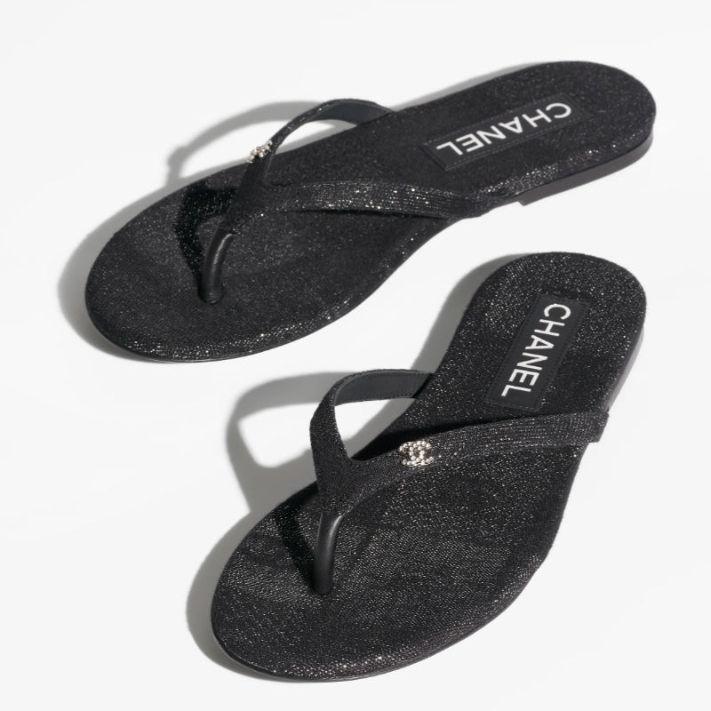 Rhinestone Logo Flip Flops