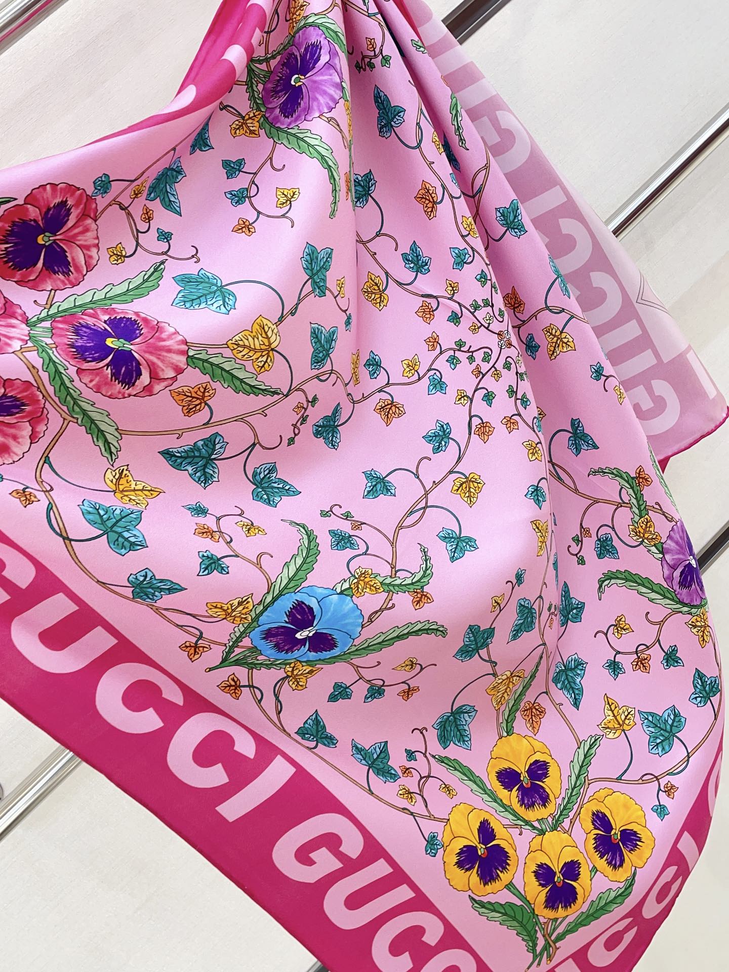 Floral Print Silk Scarf